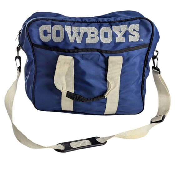 VTG Mead Dallas Cowboys NFL Zipper Crossbody Nylon Book Bag Duffel Bag